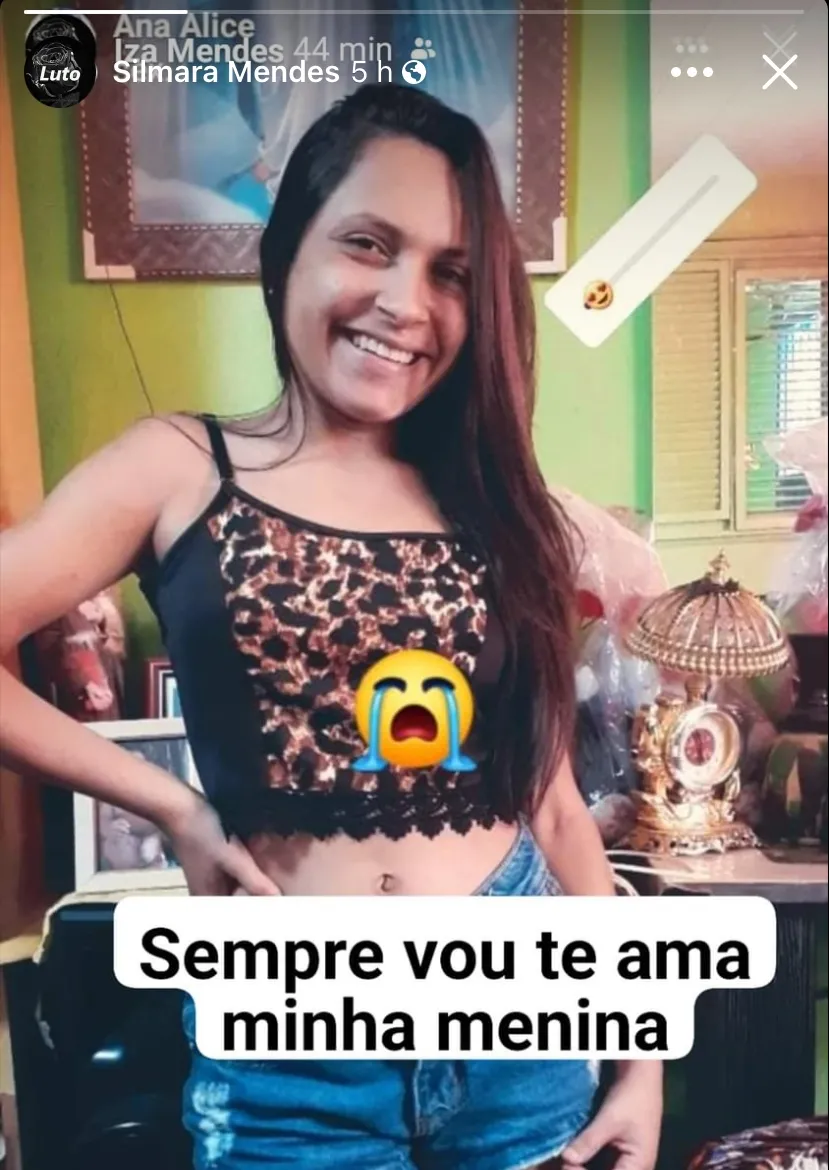 A irmã de Analice, Silmara Mendes, deu a notícia em sua conta no Facebook.