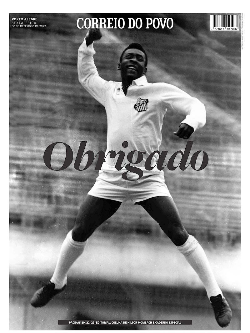 Imagem mostra Pelé pulando