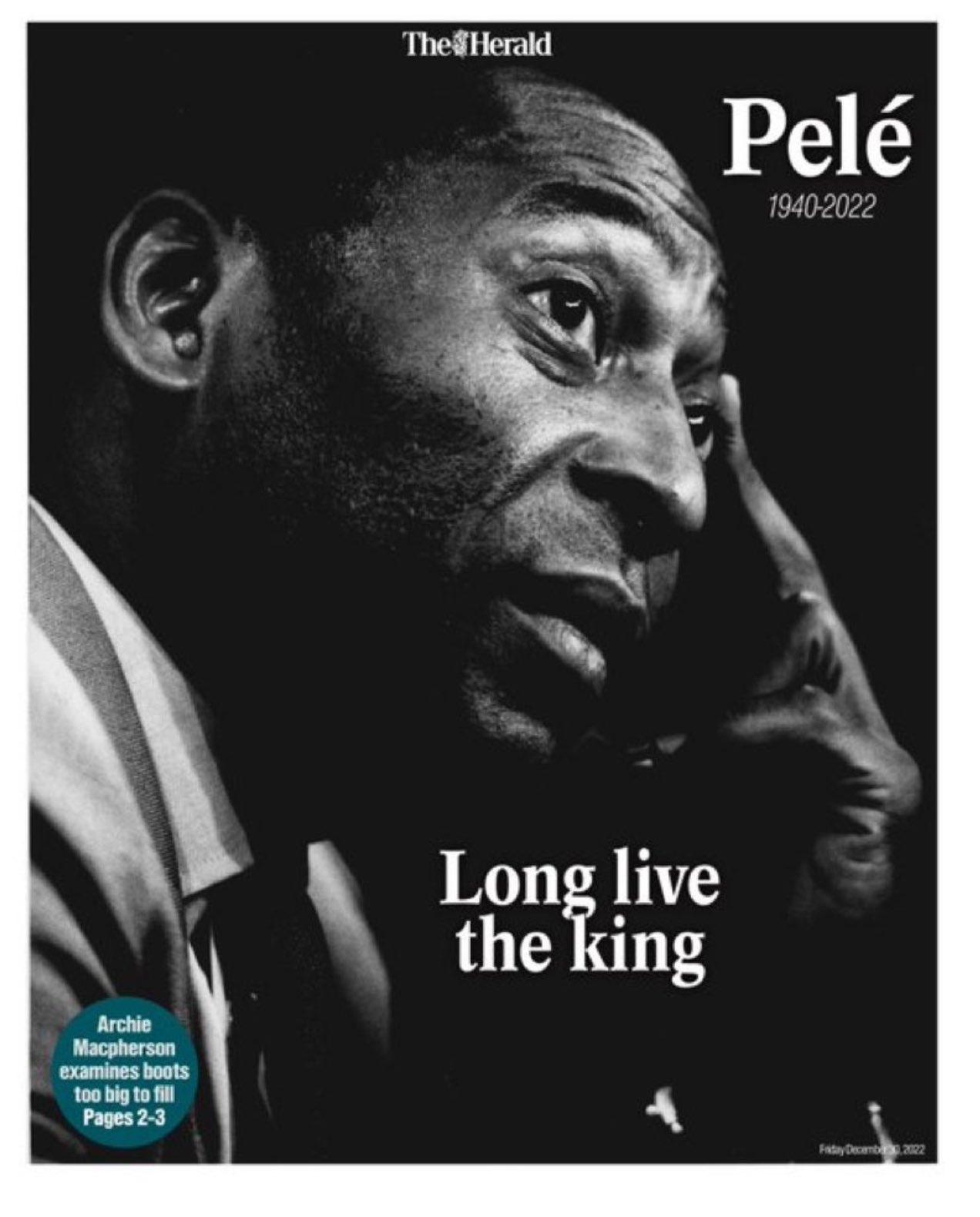 Imagem mostra foto de Pelé.