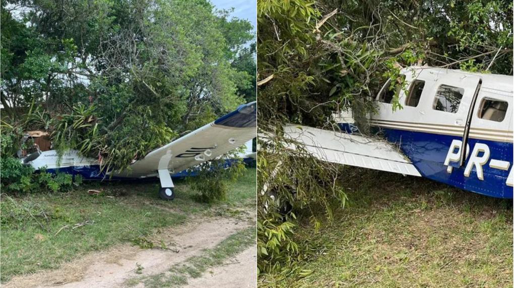 avião bate em árvores após falha no pouso em Santa Catarina