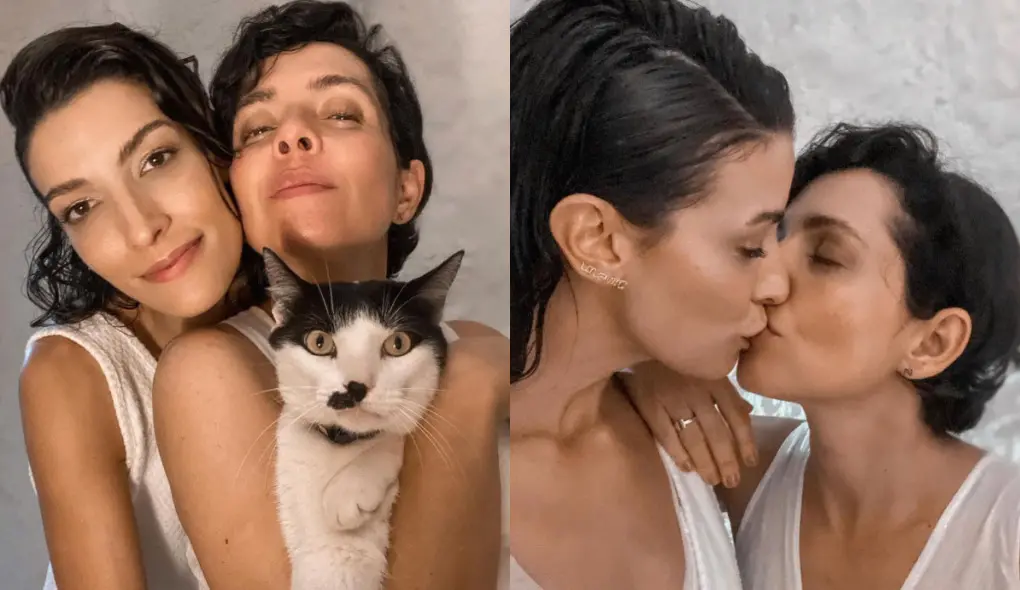 Foto de Nadia Bochi e esposa