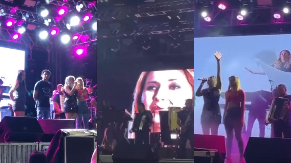Banda mastruz com leite fazendo homenagem para rita de cássia em show