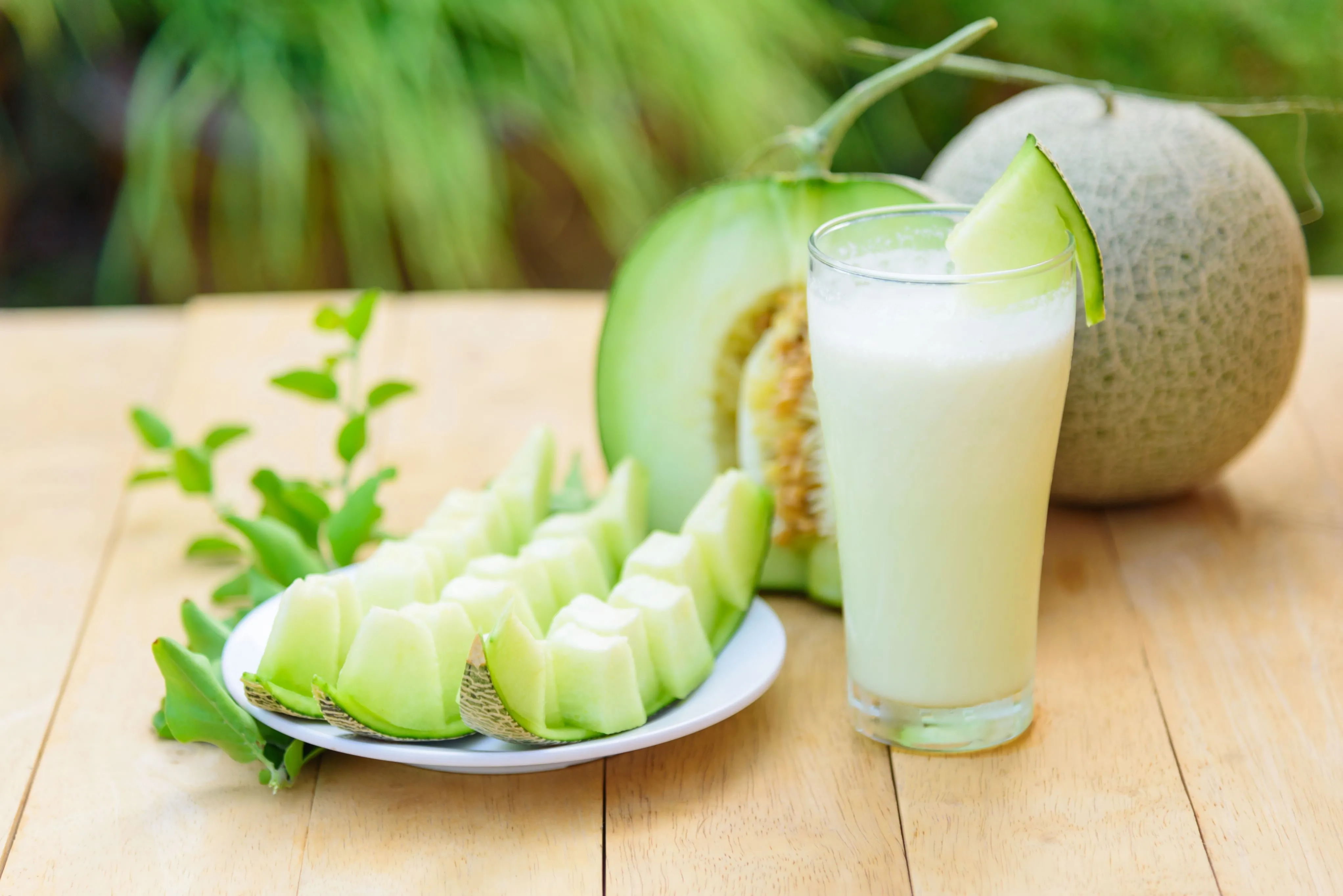 No preparo do suco, o melão pode ser misturado a vários ingredientes