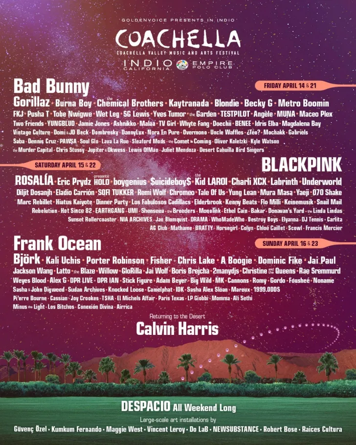 Programação do festival Coachella