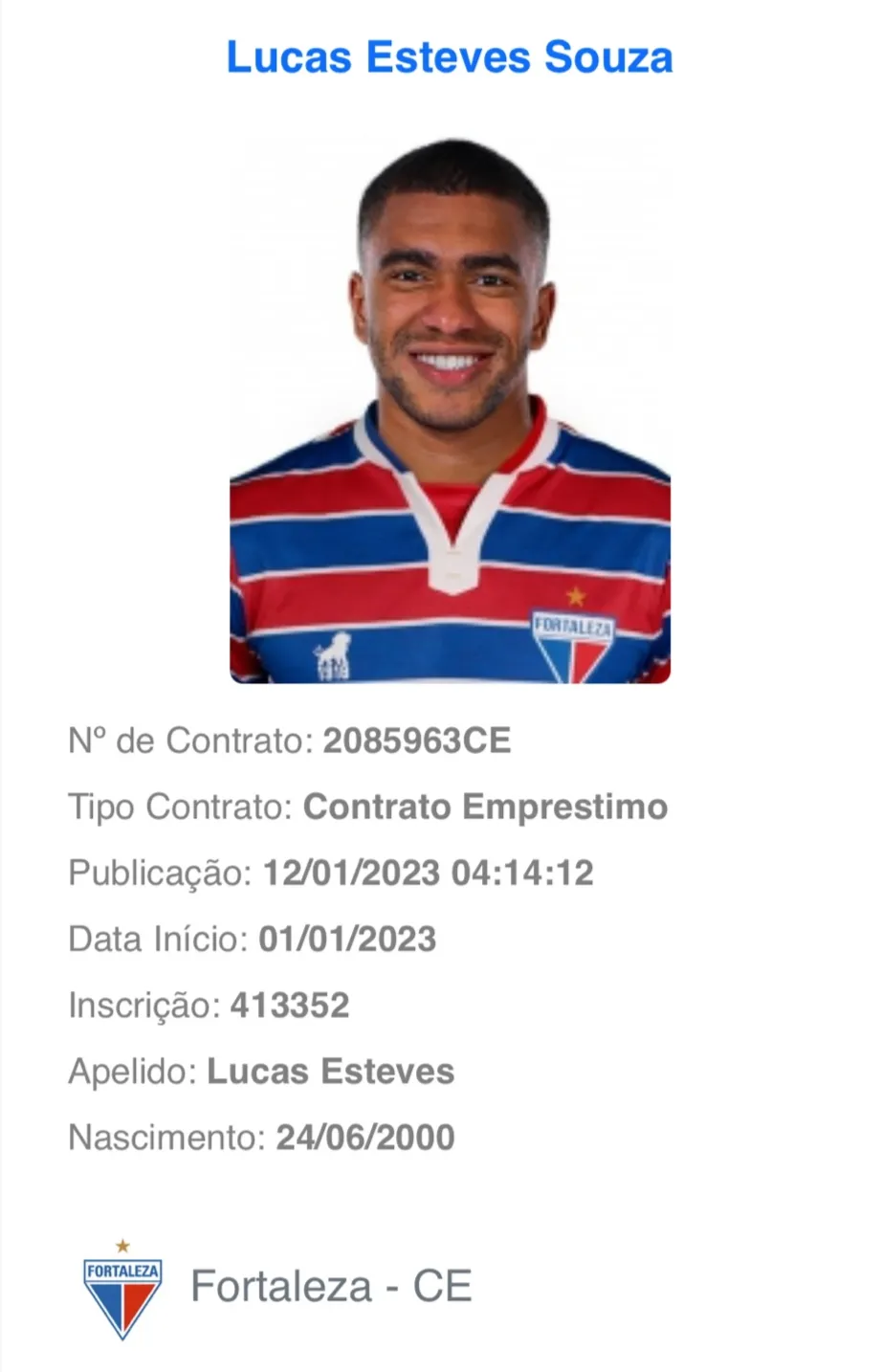 Lucas Esteves está regularizado