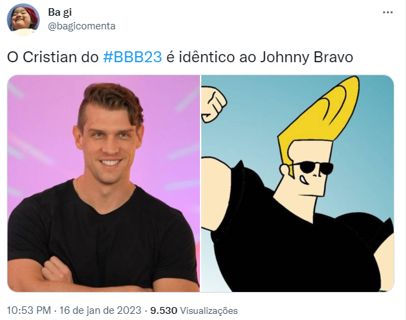 Cristian é comparado ao Johnny Bravo