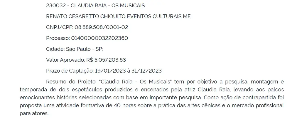 Trecho do Diário Oficial