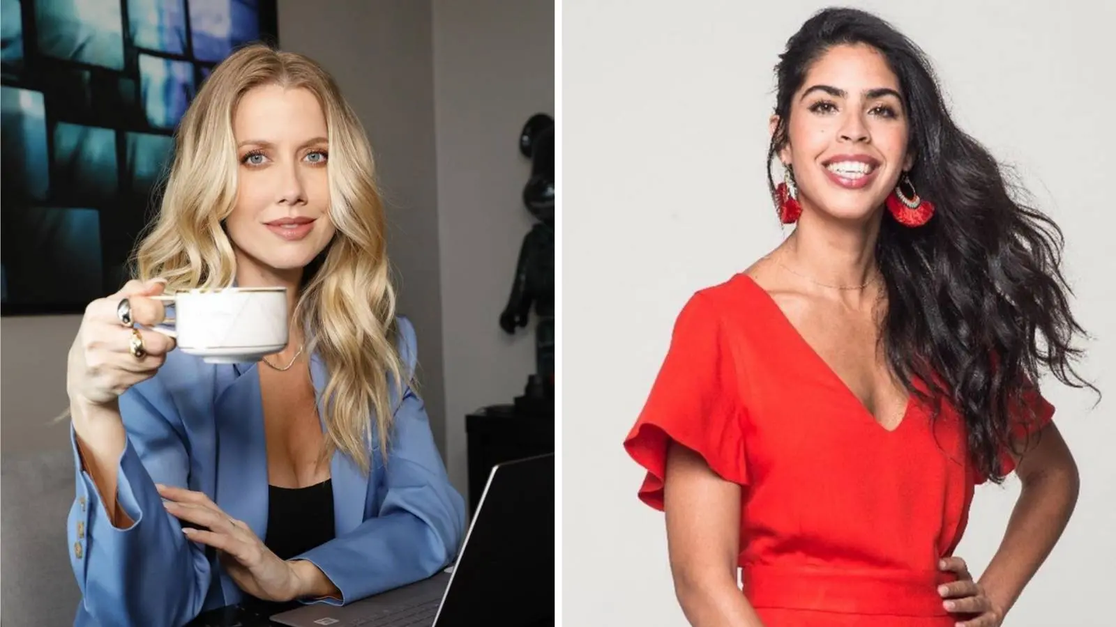 Montagem com imagens de Gabriela Prioli e de Bela Gil