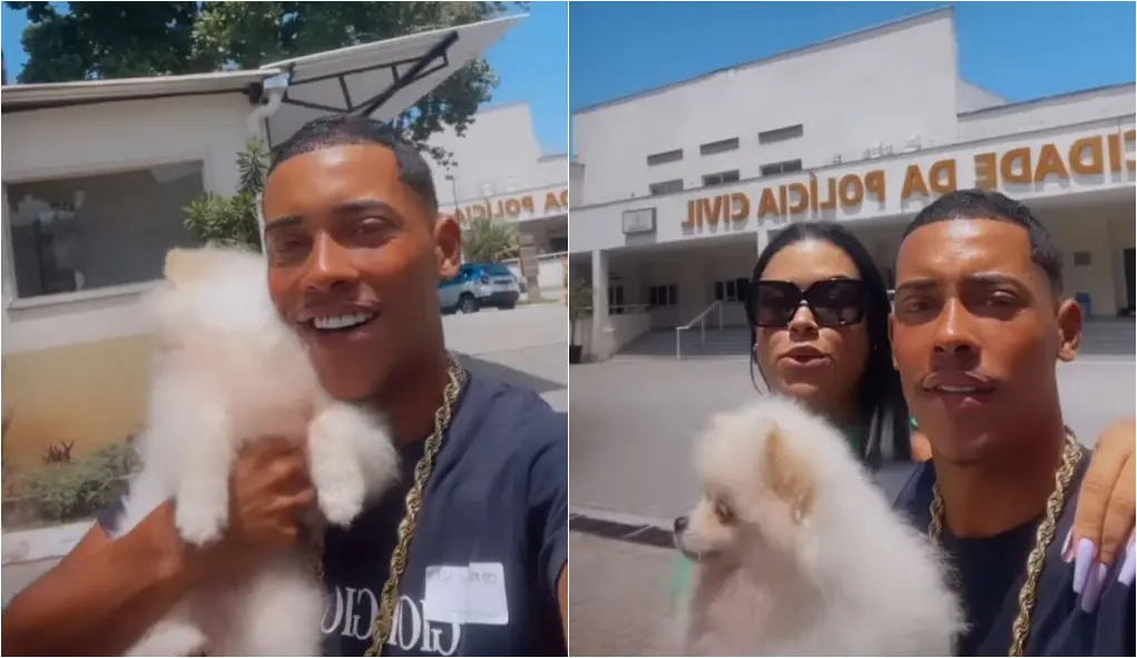 Imagem da notícia: Poze do Rodo presta depoimento à Polícia ao lado do cachorro que ingeriu drogas 