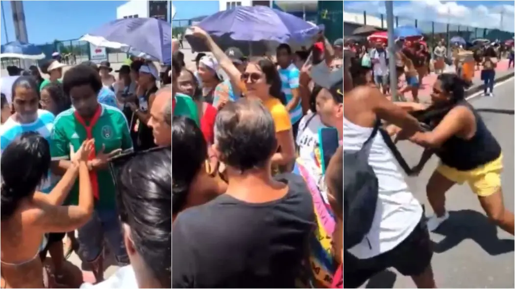 Montagem de fotos mostra a confusão por ingresso em 3 atos