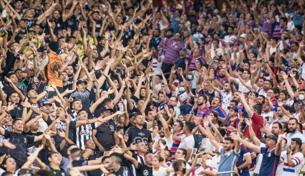 Imagem mostra torcedores de Ceará e Fortaleza
