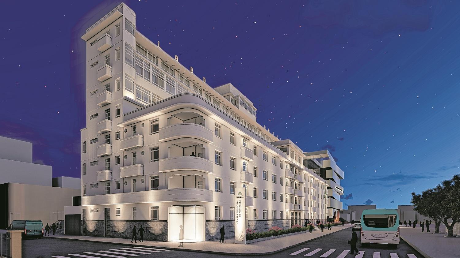 Proposta arquitetônica do Lord Hotel reformado para receber a sede da Câmara Municipal de Fortaleza