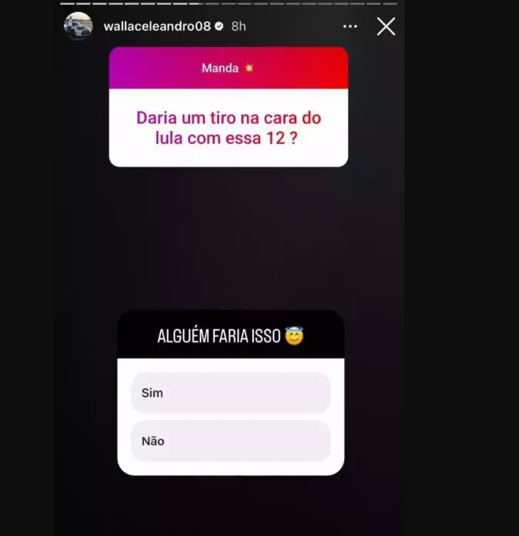Postagem feita pelo jogador no seu perfil do Instagram