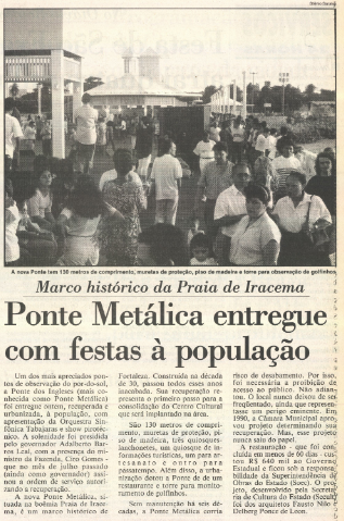 Obra parada da Ponte dos Ingleses gera novo atrito entre Prefeitura de  Fortaleza Governo do Ceará, Ceará
