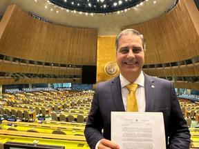 O presidente da OAB Ceará, Erinaldo Dantas, esteve na sede da Organização das Nações Unidas, em Nova York, para receber formalmente o deferimento do pedido de adesão ao Pacto Global da ONU