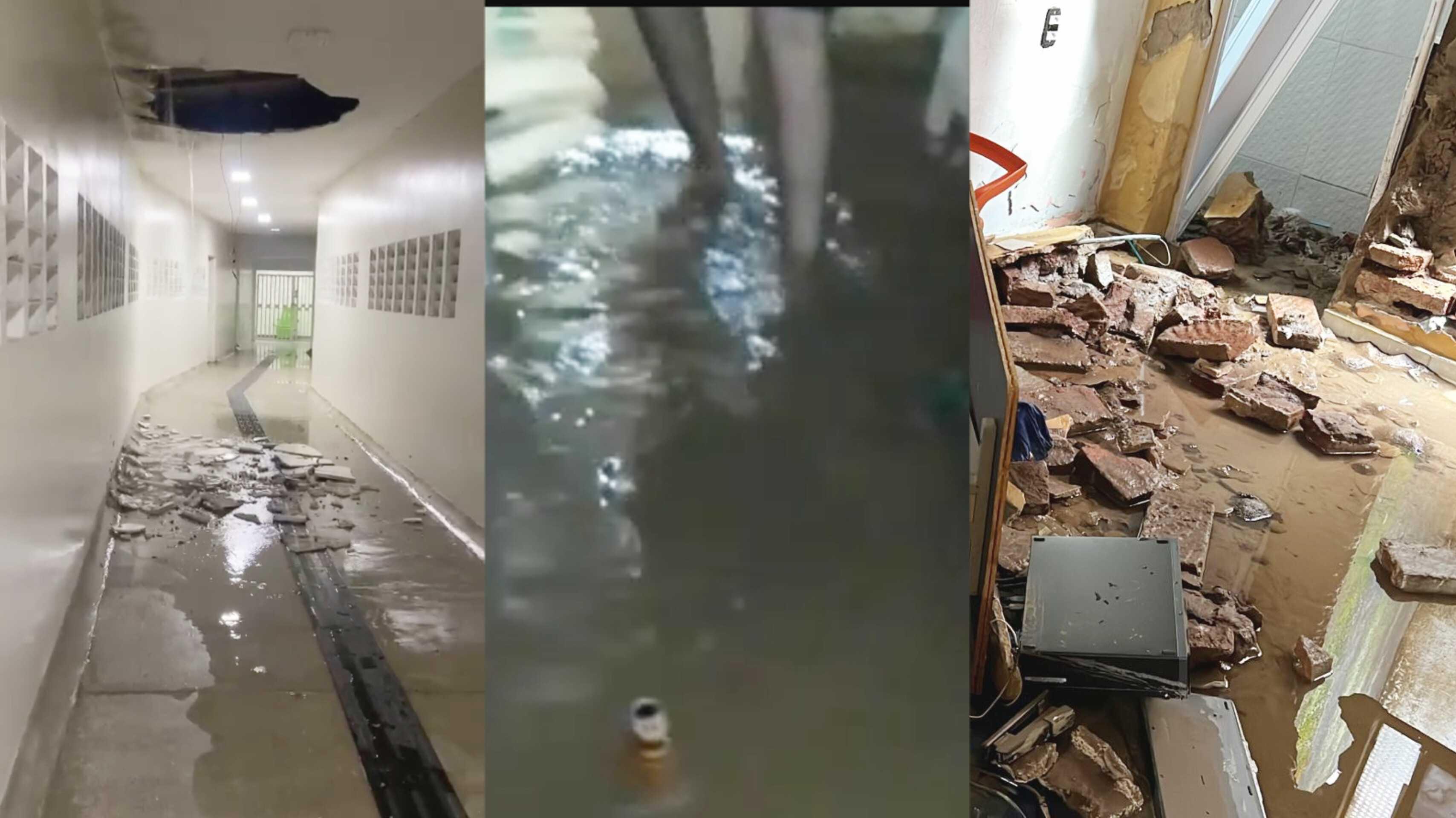 Casas ficaram alagadas com precipitações