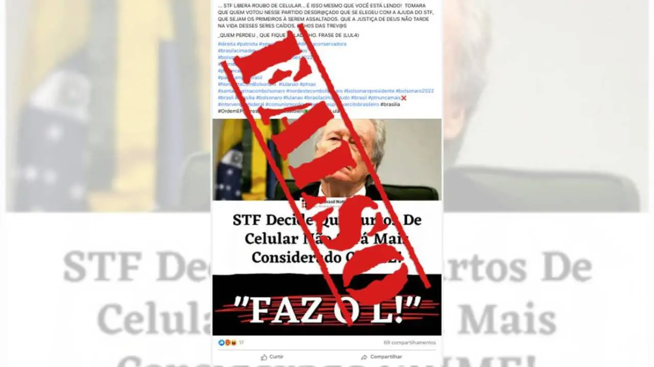 Fake news furto celular STF
