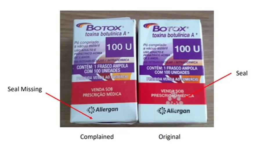 Caixas de medicamento Botox
