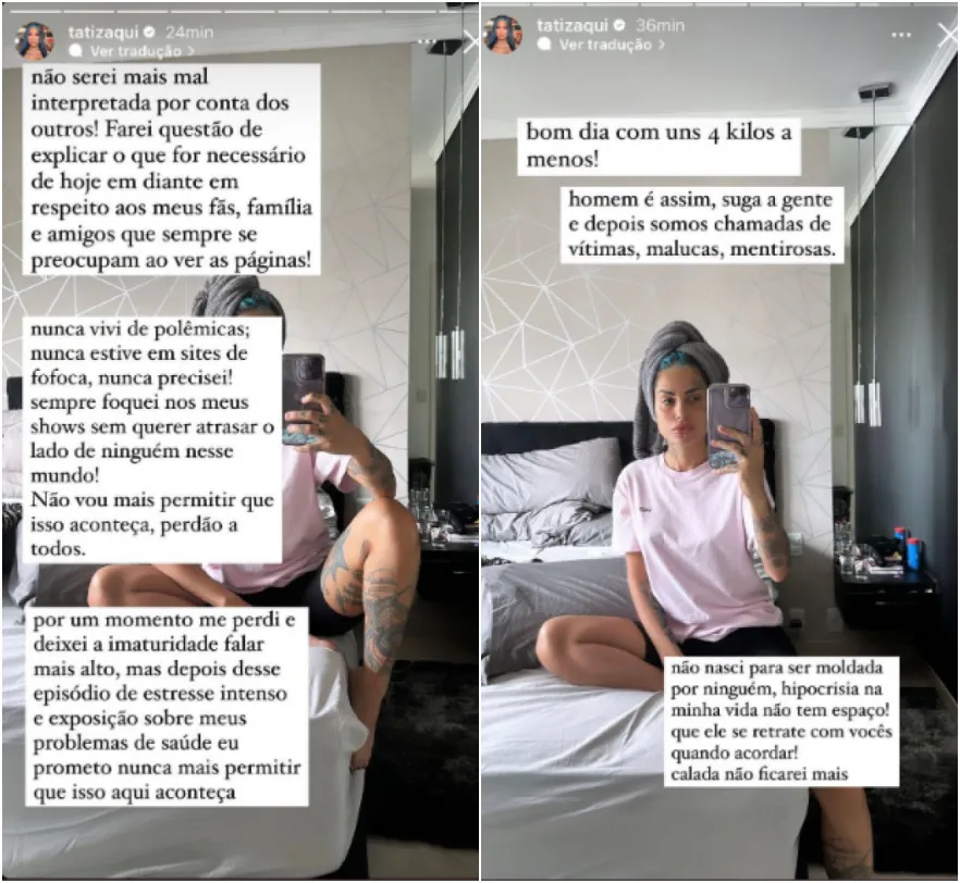 Tati Zaqui faz desabafo sobre Thomaz Costa no Instagram