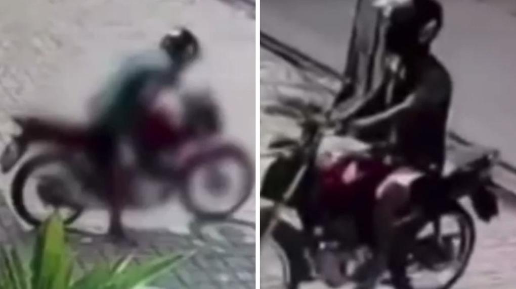 Captura de tela de vídeo de motociclista que estaria se masturbando na frente de mulheres em Fortaleza