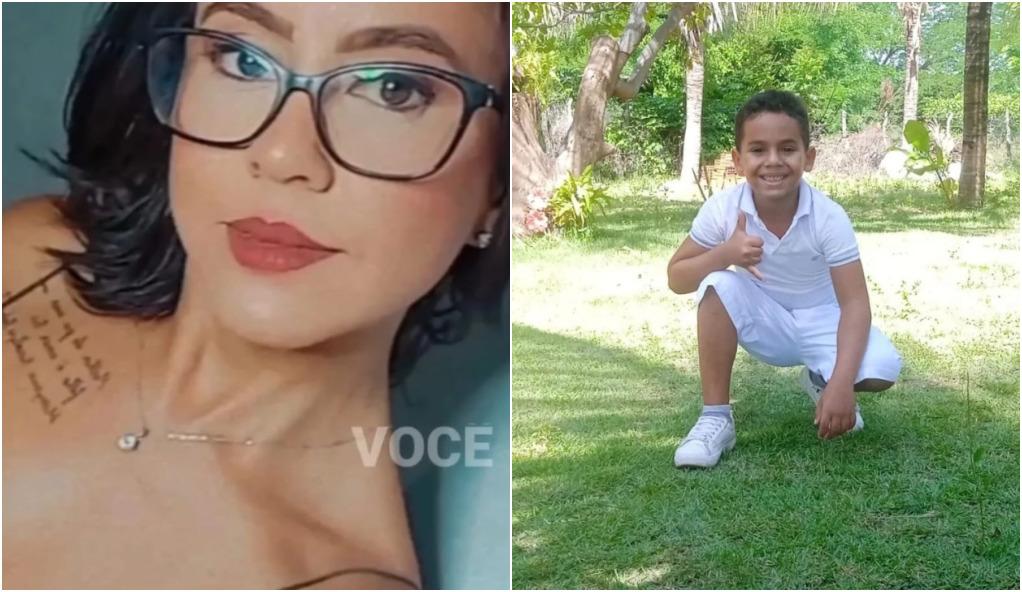 Montagem de fotos mostra a mãe à esquerda e o filho à direita, vítimas de colisão em Brejo Santo