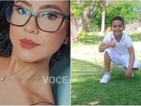 Montagem de fotos mostra a mãe à esquerda e o filho à direita, vítimas de colisão em Brejo Santo