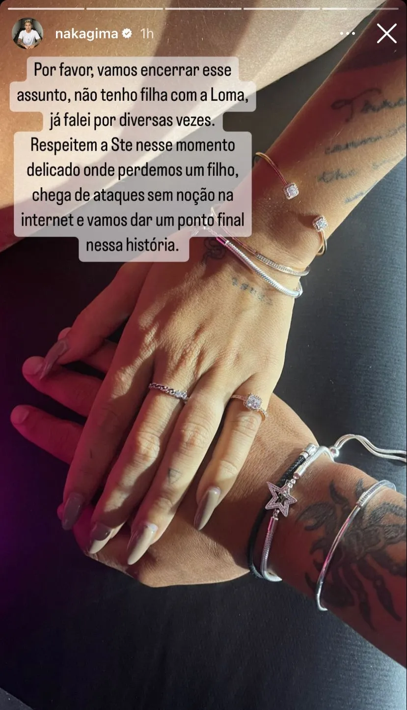 O posicionamento de Nakagima foi publicado no Instagram.