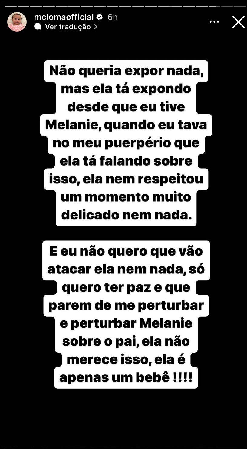 Print de MC Loma no Instagram