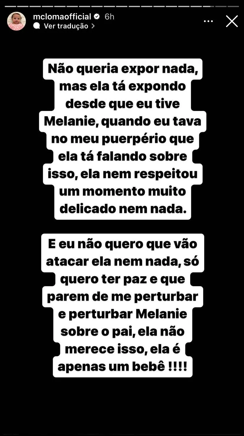 MC Loma expôs conversa que teve com Ste Viegas.