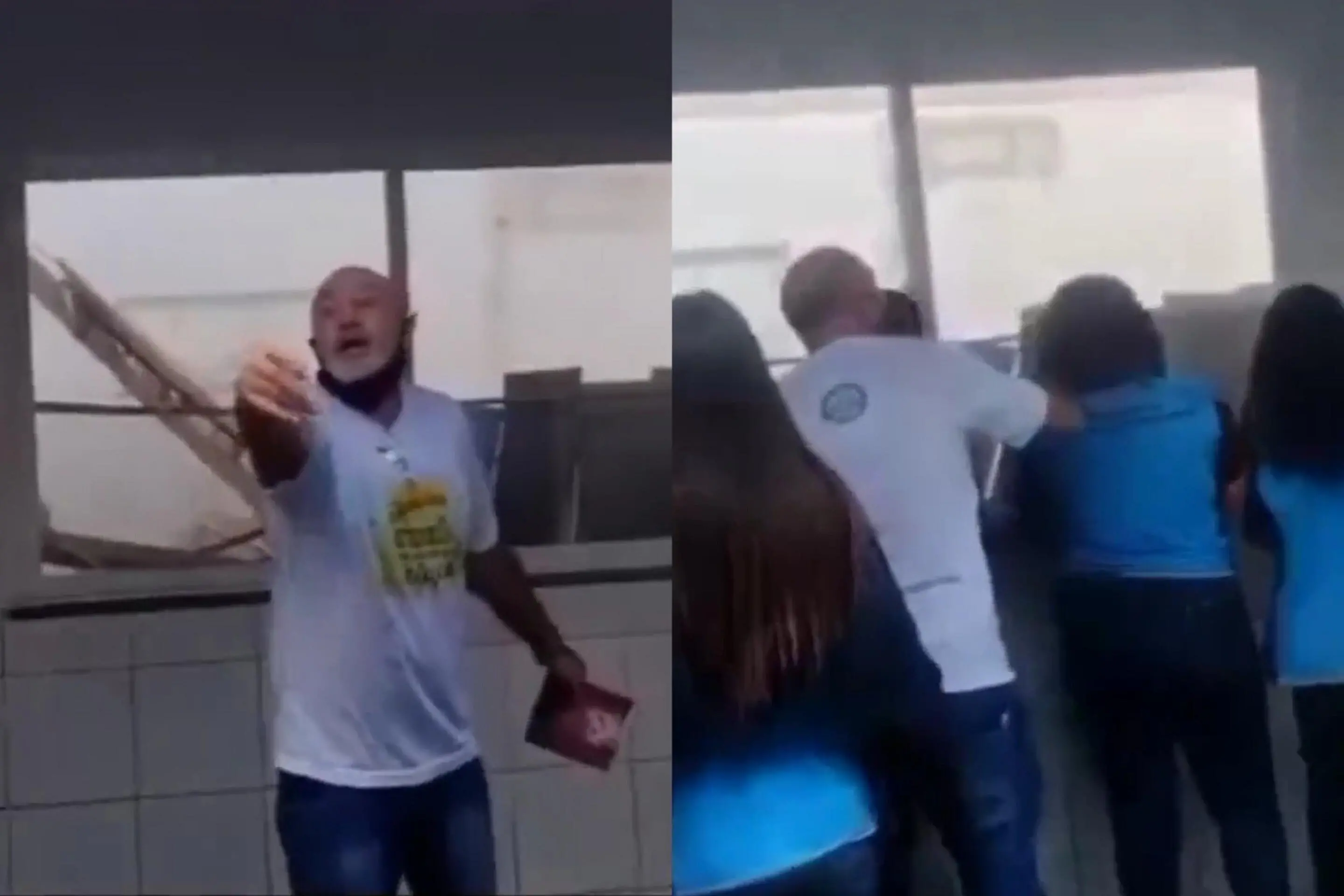 Teto desabou durante almoço de alunos