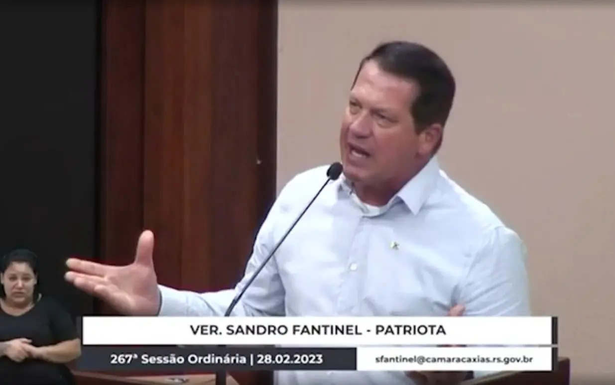vereador Sandro Fantinel (Patriota), de Caxias do Sul, no Rio Grande do Sul