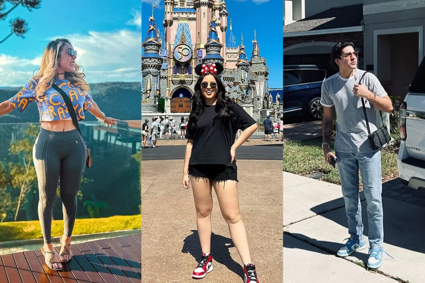 Taty Girl, Mari Fernandez e Nattan curtem dias de folgas em diferentes cantos do globo