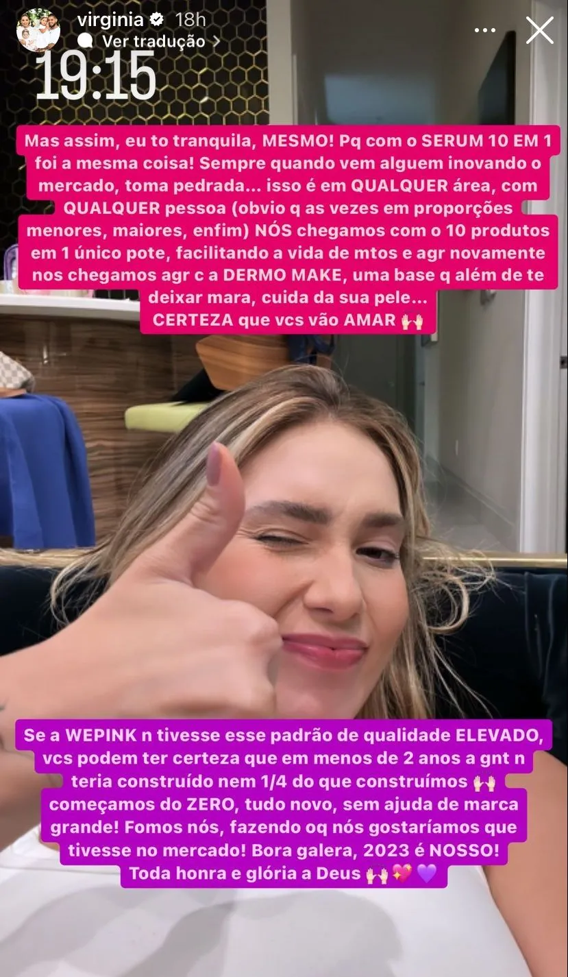 A influenciadora se posicionou nos 'Stories' do Instagram.
