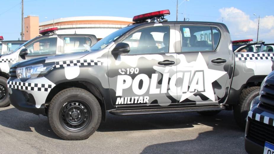 Viaturas da Polícia Militar do Pará estacionadas