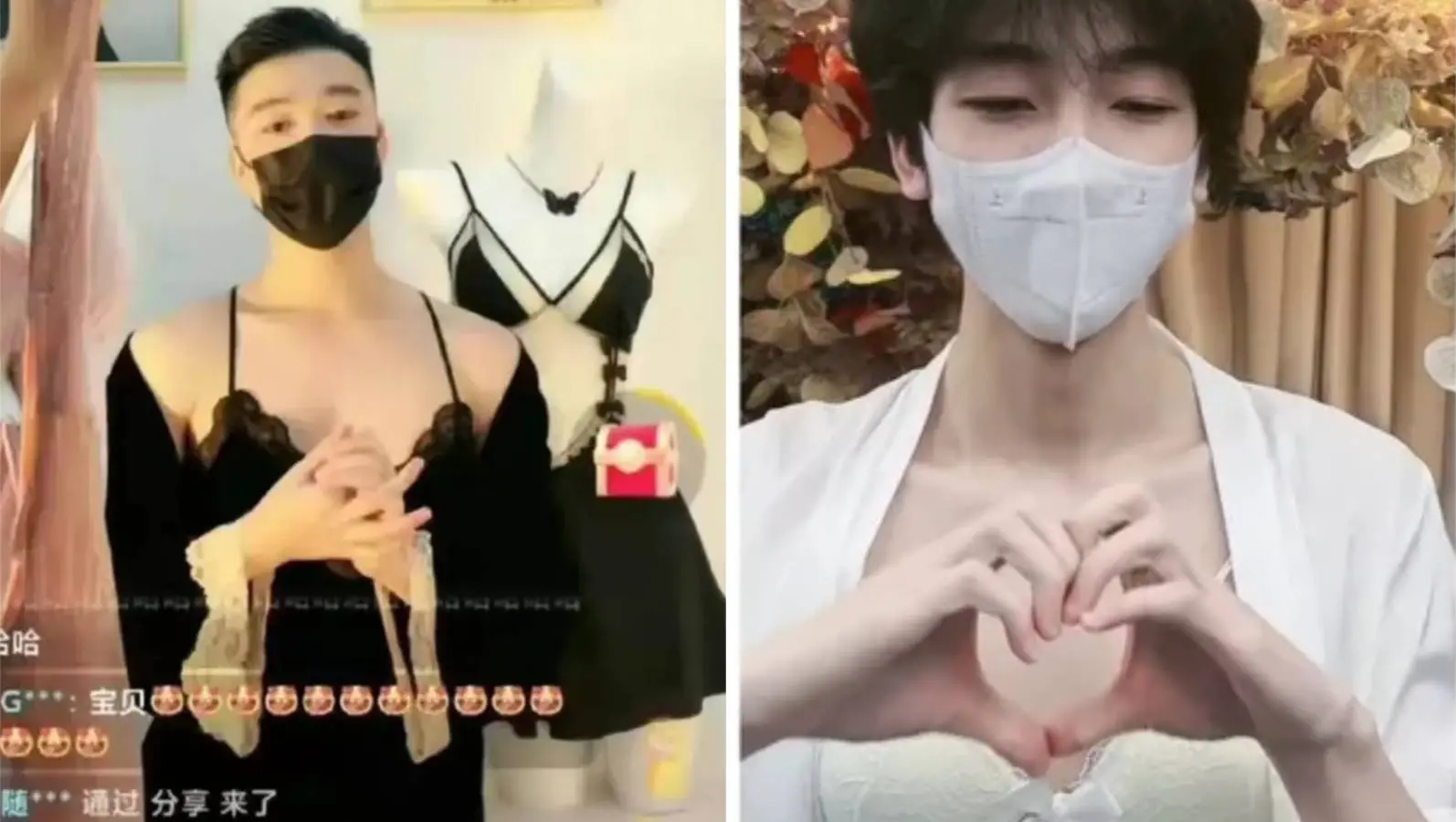 Modelos chineses usam lingerie feminina após China proibir exibição de corpos de mulheres em lives