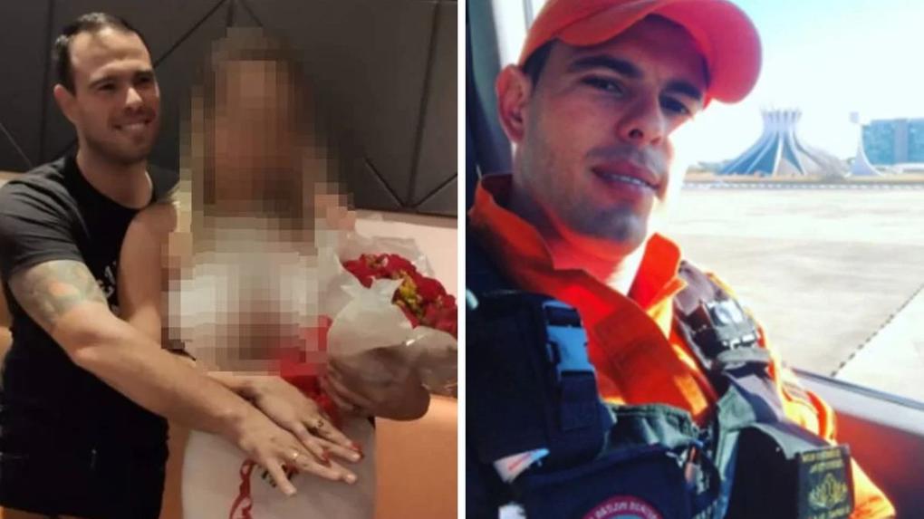 Fotos do bombeiro que aplicou golpe em mulheres