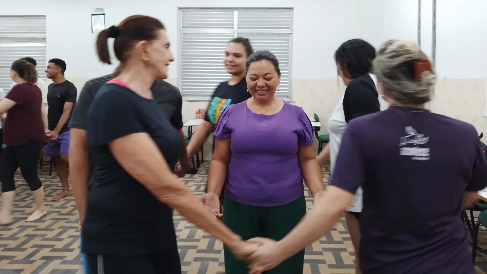 Alunos da terceira turma de teatroterapia da Cia Teatral Acontece