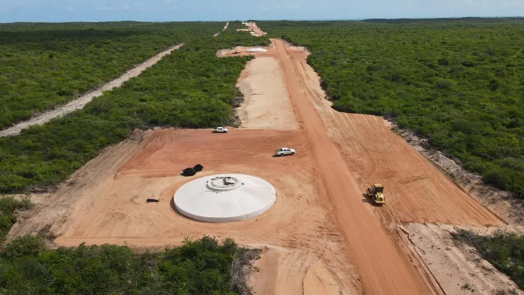Obras do Complexo Eólico Kairós, em Icapuí