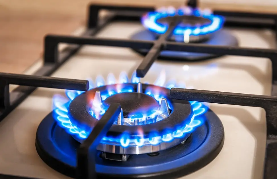 Boca de fogão acesa