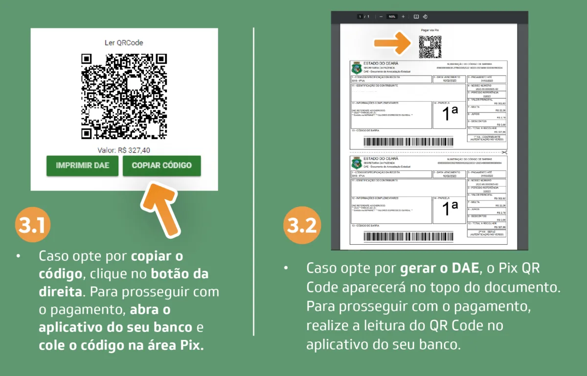 Você pode copiar o código e pagar no aplicativo do seu banco