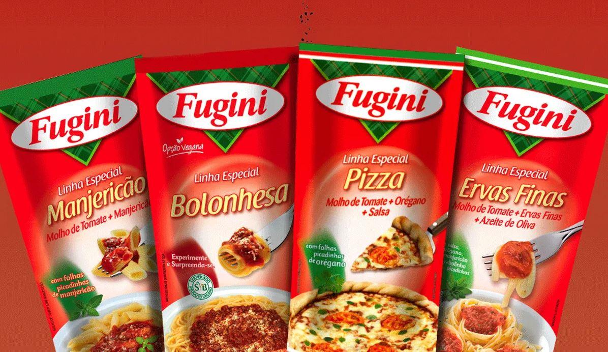 embalagens de molho de tomate da marca fugini