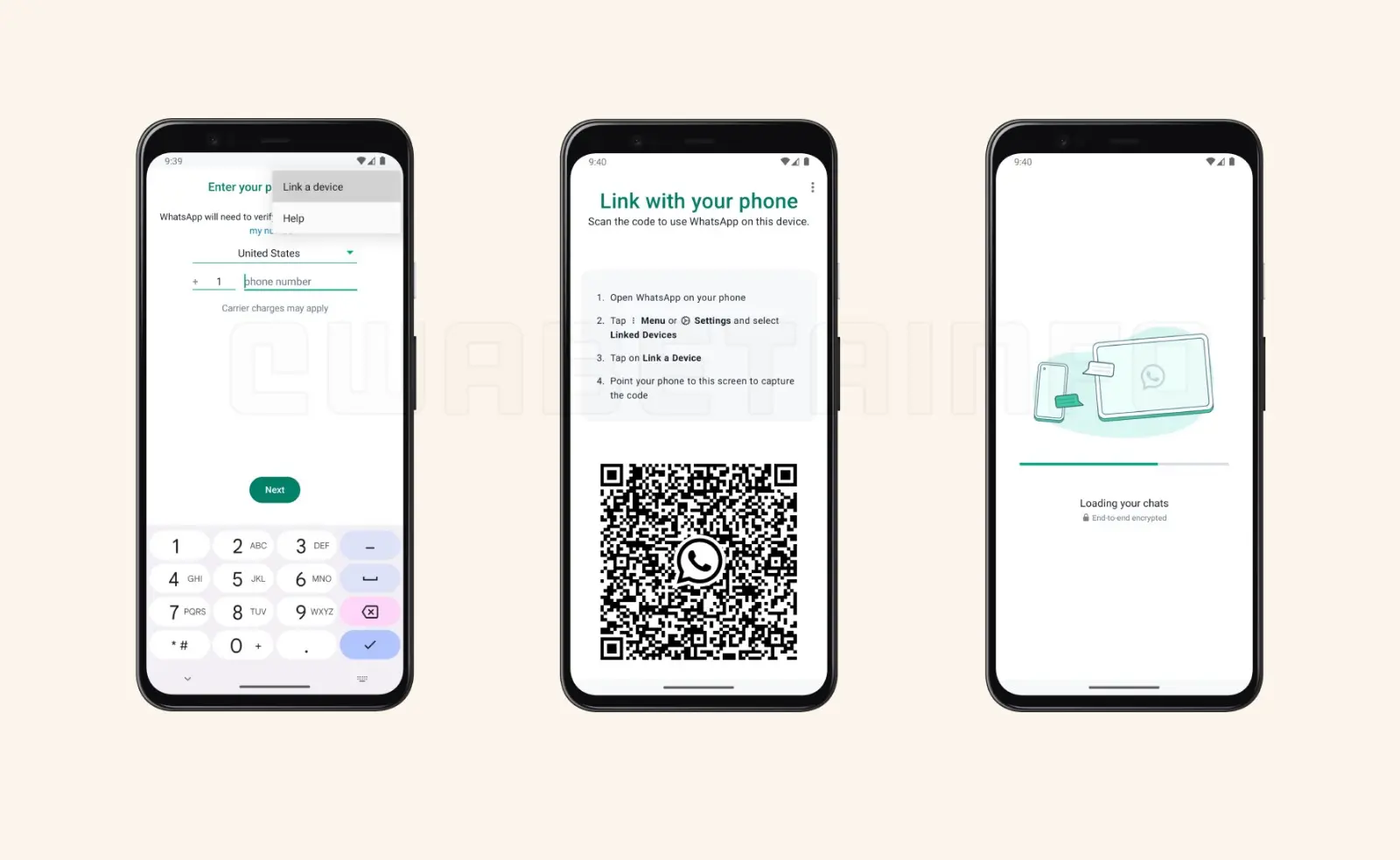 Print de como configurar o aparelho secundário do WhatsApp