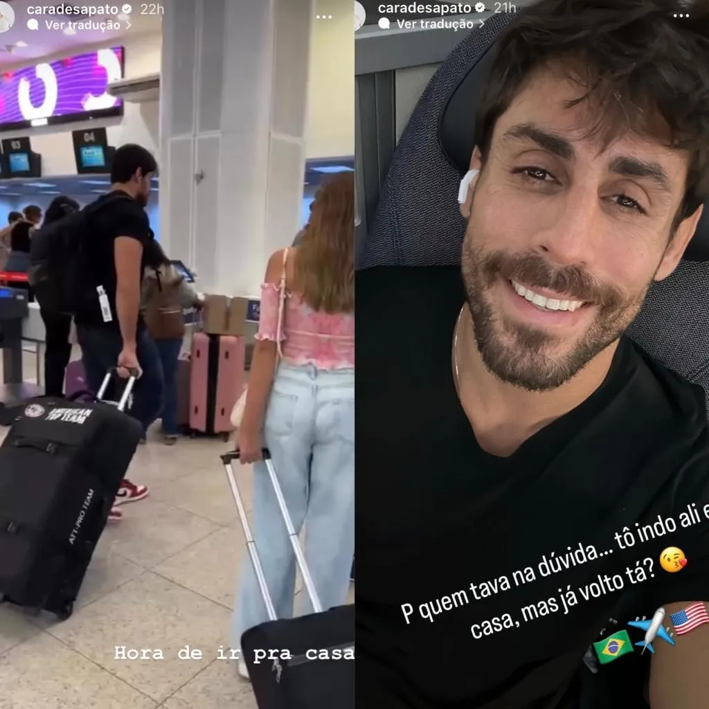 Cara de Sapato no aeroporto de Santos Dumont, no Rio de Janeiro, com destino a Flórida