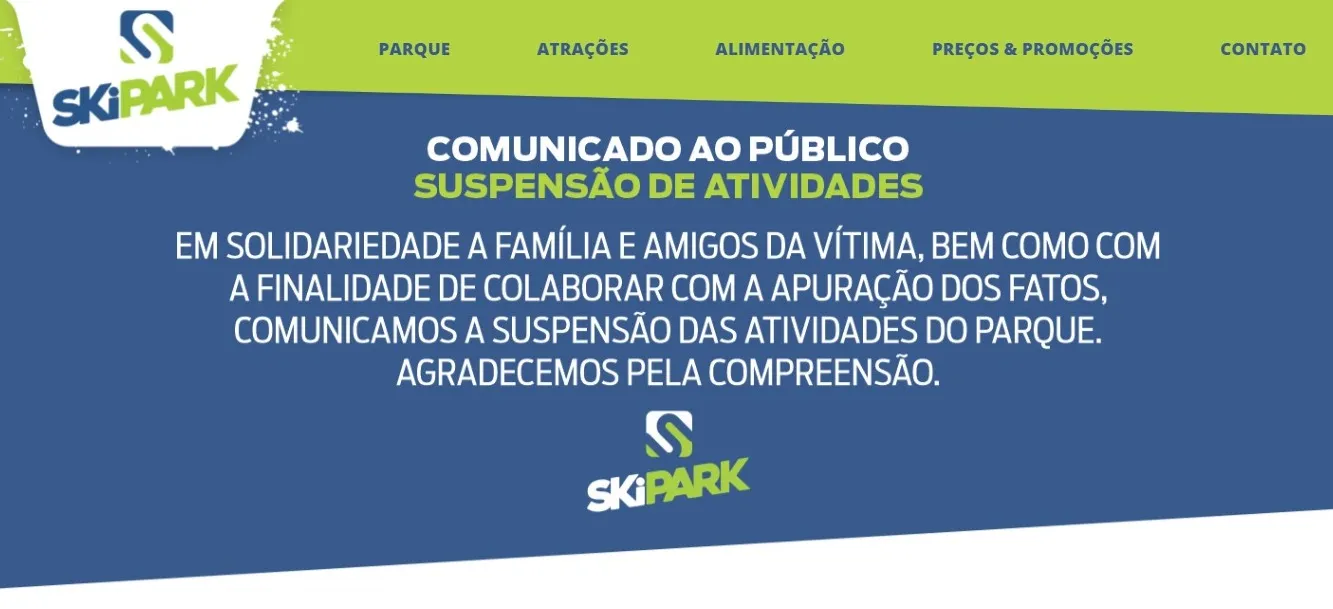 Empresa publicou o comunicado em seu site.