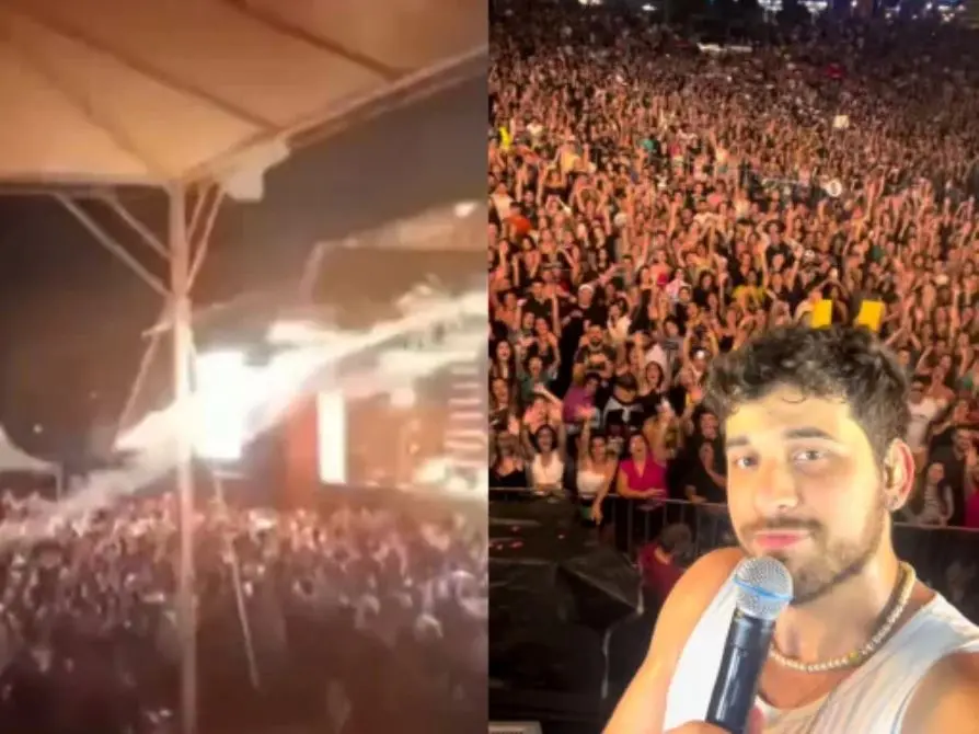 Fãs de Gustavo Mioto são atingidos por fogos de artifício em show