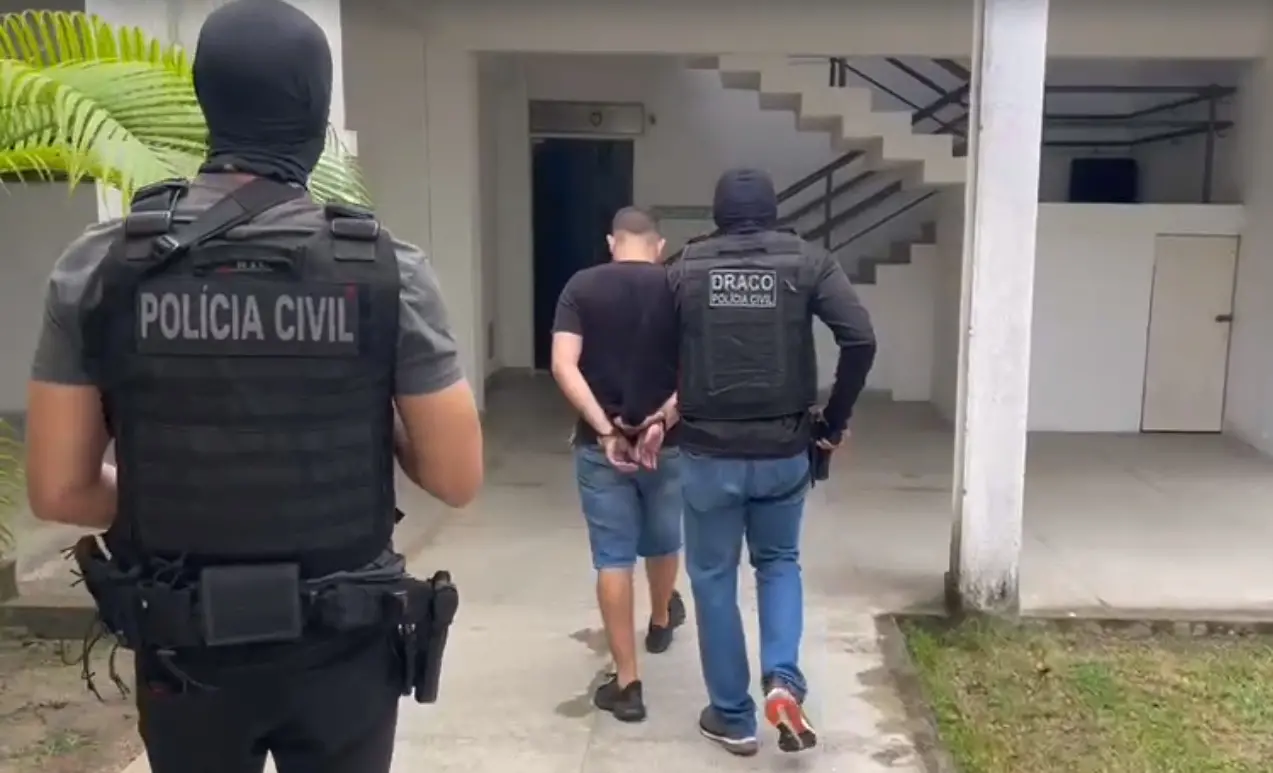 'Flamengo' foi preso pelo crime de integrar organização criminosa e foi conduzido a uma delegacia da Polícia Civil, onde está à disposição da Justiça