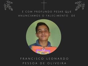 Morte do adolescente Leonardo de Oliveira comoveu a população de Aurora