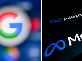 Logos do Google e da Meta
