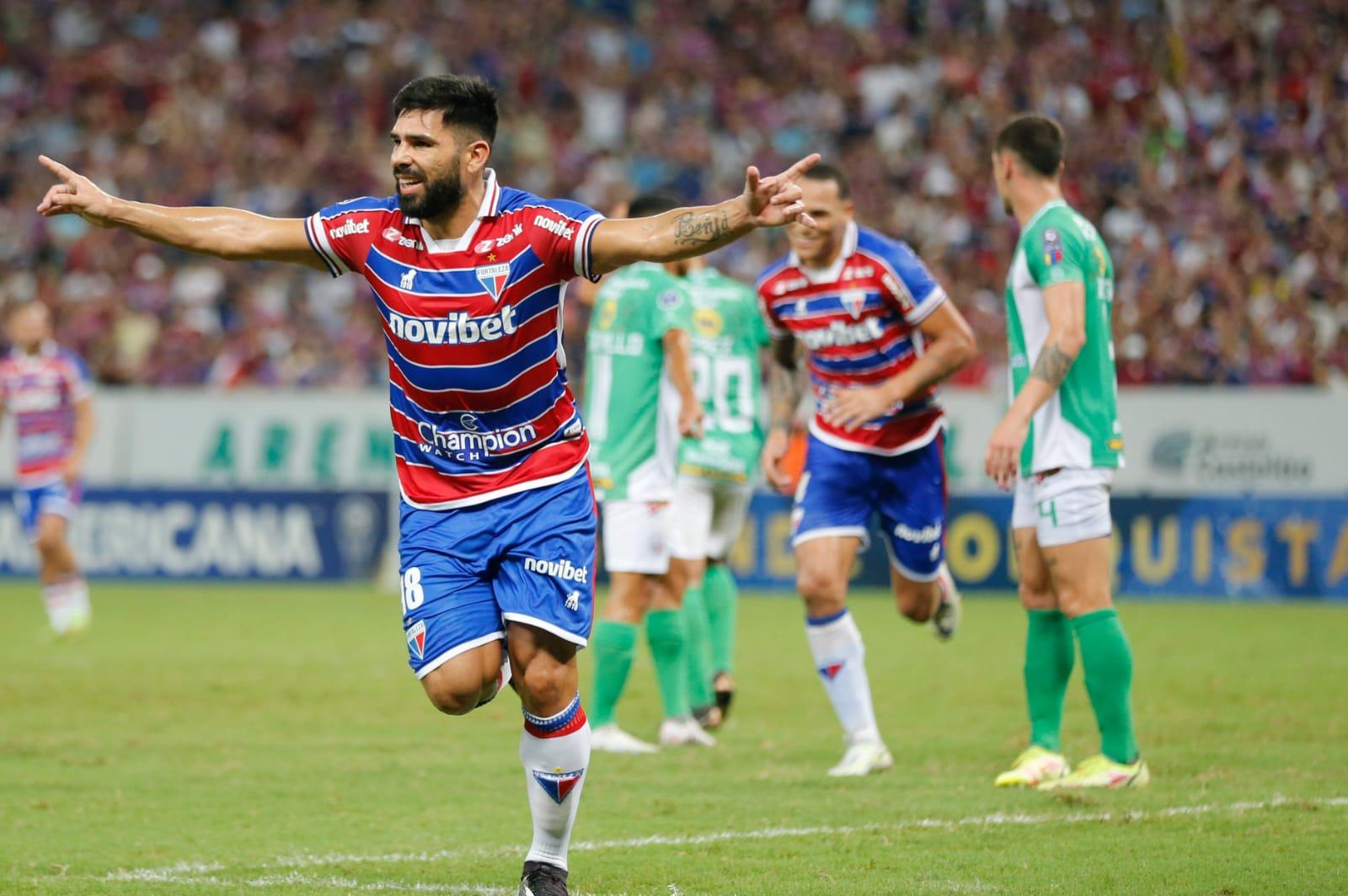Romero, do Fortaleza, comemora gol marcado pela Copa Sul-Americana
