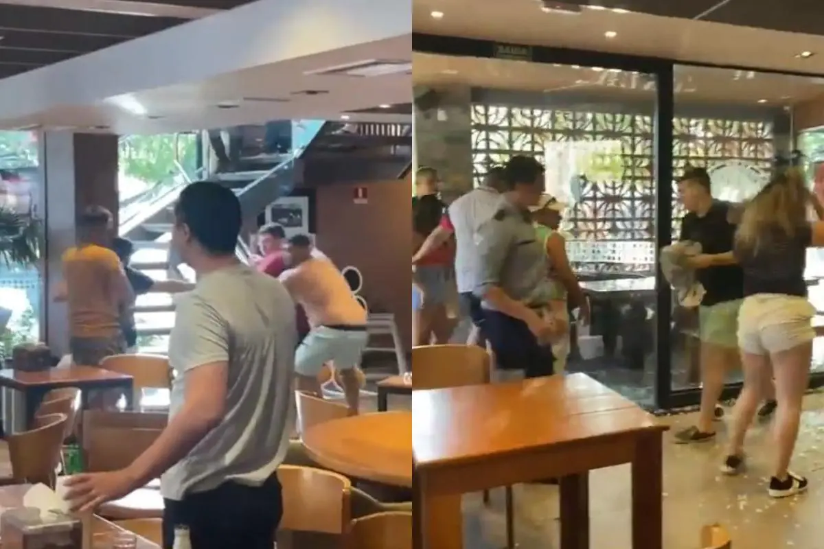 confusão de torcedores no restaurante carneiro do ordones, em Fortaleza